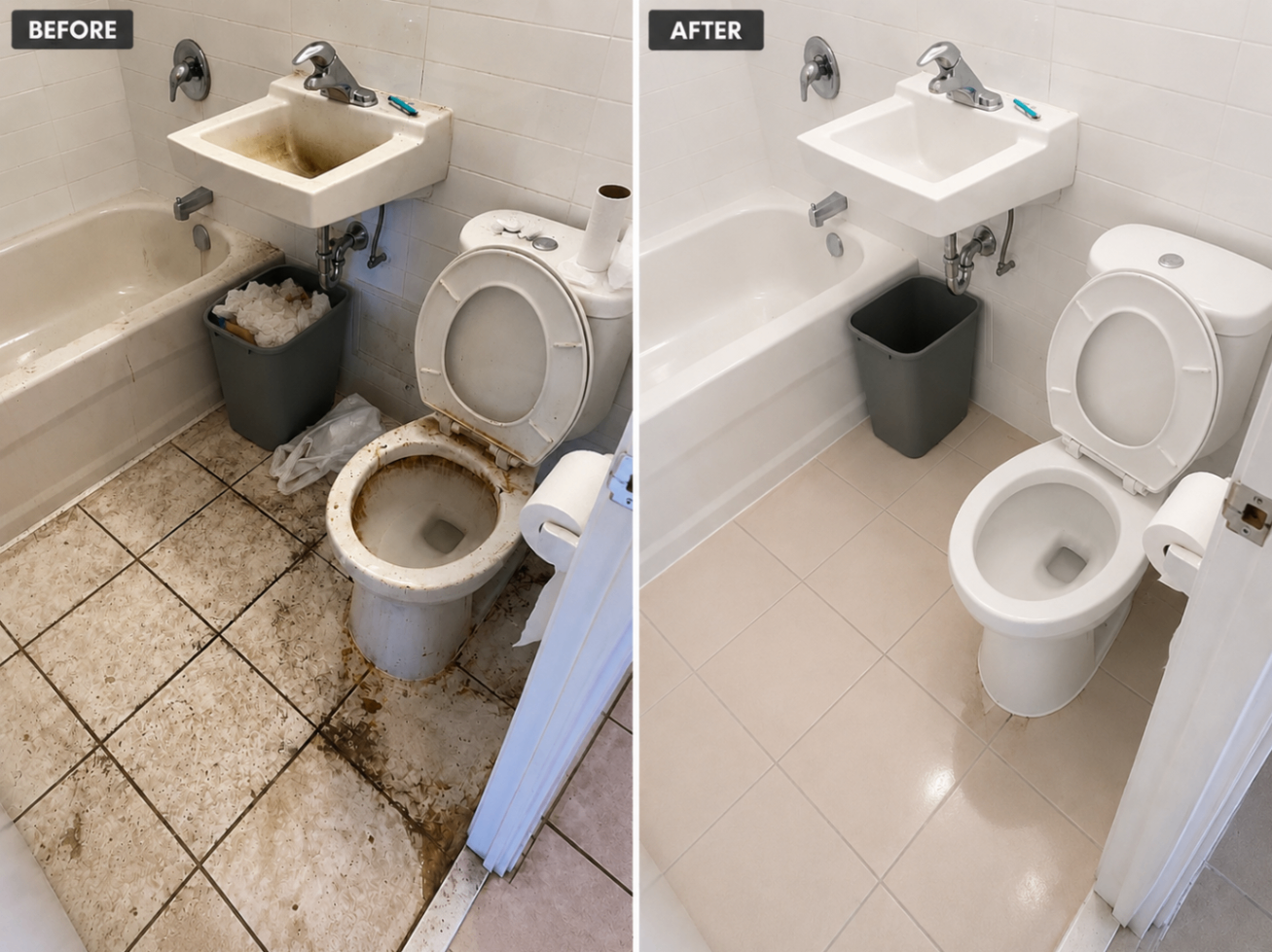 Bathroom Revival before and after cleaning result